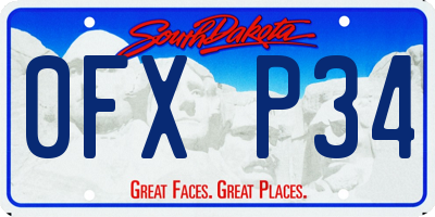 SD license plate 0FXP34