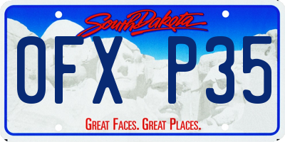 SD license plate 0FXP35