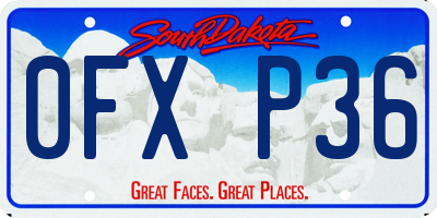 SD license plate 0FXP36