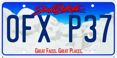 SD license plate 0FXP37