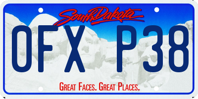 SD license plate 0FXP38
