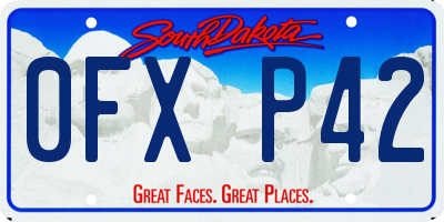 SD license plate 0FXP42