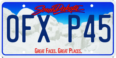 SD license plate 0FXP45