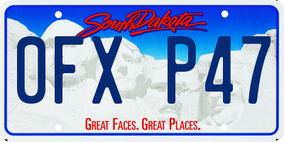 SD license plate 0FXP47