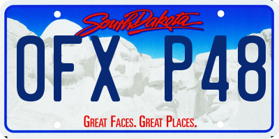 SD license plate 0FXP48