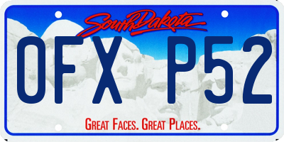 SD license plate 0FXP52