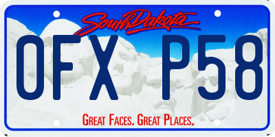 SD license plate 0FXP58