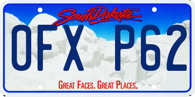 SD license plate 0FXP62