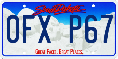 SD license plate 0FXP67
