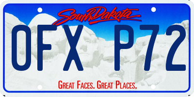 SD license plate 0FXP72