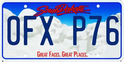 SD license plate 0FXP76