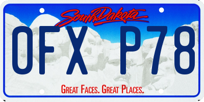 SD license plate 0FXP78
