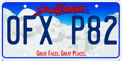SD license plate 0FXP82