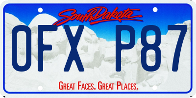 SD license plate 0FXP87