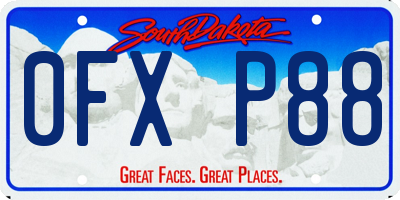 SD license plate 0FXP88