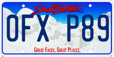 SD license plate 0FXP89