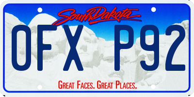 SD license plate 0FXP92