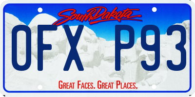 SD license plate 0FXP93