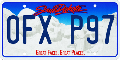 SD license plate 0FXP97