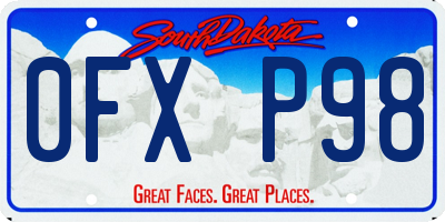 SD license plate 0FXP98