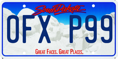 SD license plate 0FXP99