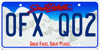 SD license plate 0FXQ02