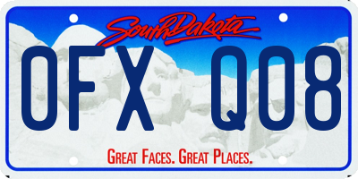 SD license plate 0FXQ08