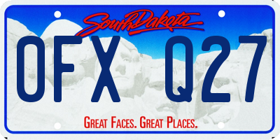 SD license plate 0FXQ27