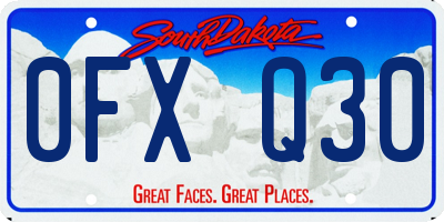 SD license plate 0FXQ30
