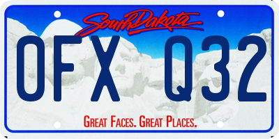 SD license plate 0FXQ32