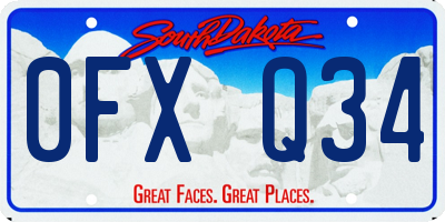 SD license plate 0FXQ34