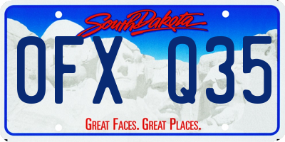 SD license plate 0FXQ35