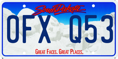 SD license plate 0FXQ53