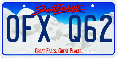 SD license plate 0FXQ62