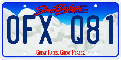 SD license plate 0FXQ81