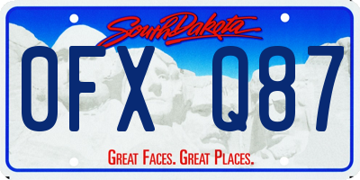 SD license plate 0FXQ87