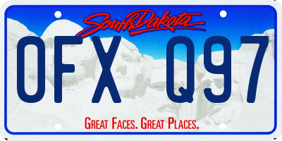 SD license plate 0FXQ97