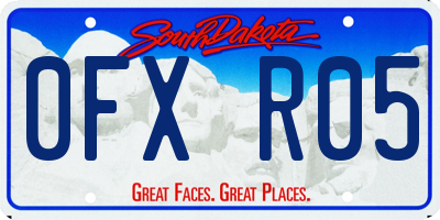 SD license plate 0FXR05
