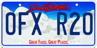 SD license plate 0FXR20
