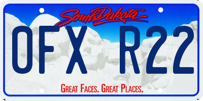 SD license plate 0FXR22
