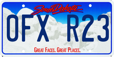 SD license plate 0FXR23
