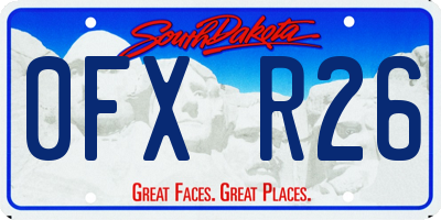 SD license plate 0FXR26