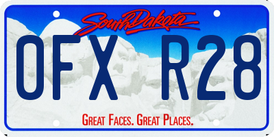 SD license plate 0FXR28