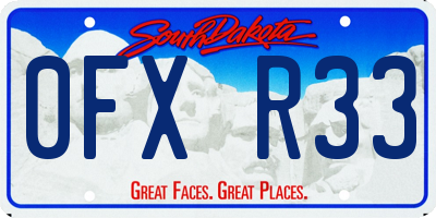 SD license plate 0FXR33