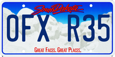 SD license plate 0FXR35