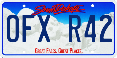 SD license plate 0FXR42