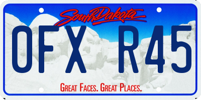 SD license plate 0FXR45