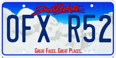 SD license plate 0FXR52