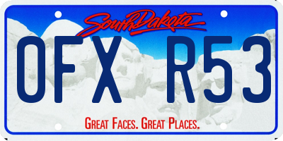 SD license plate 0FXR53