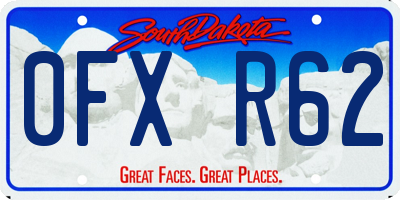 SD license plate 0FXR62